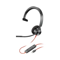 Poly Blackwire 3310 Noise Canceling Mono Headset, USB-C/USB-A, UC Certified (8X215AA)