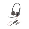 Poly Blackwire 3225 Stereo Headset, USB-C/USB-A/3.5mm, UC Certified, Bulk (8X229A6)
