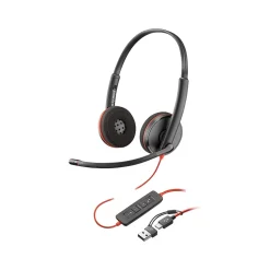 Poly Blackwire 3220 Stereo Headset, USB-C/USB-A, UC Certified, Bulk (8X2J9A6)