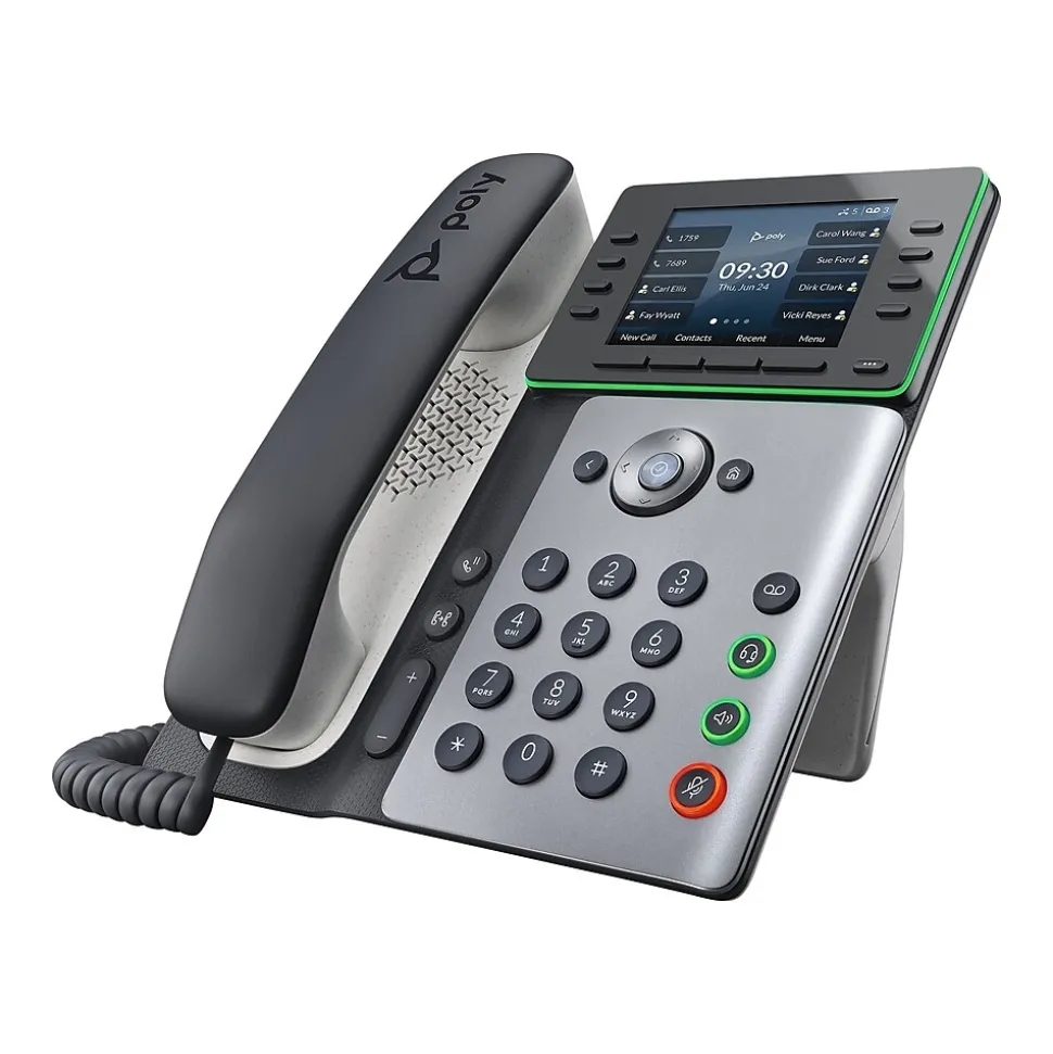 Poly Edge E300 Corded Conference Telephone, Black/Silver (2200-87815-025)