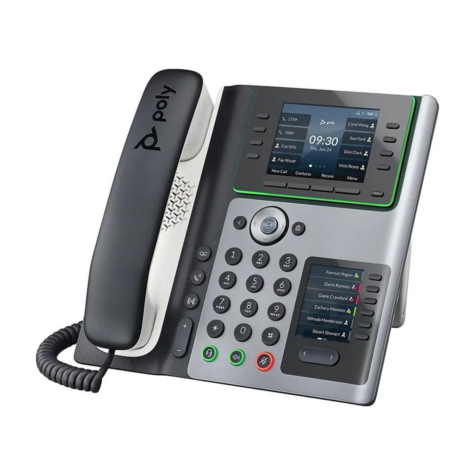 Poly Edge E450 VOIP Phone, Silver/Black (82M90AA)