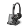 Poly Savi 8200 Series W8220-M Wireless Noise Canceling Stereo Headset, Over-the-Head, Black (7S4B6AA#ABA)
