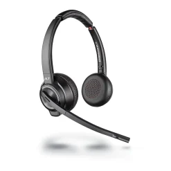 Poly Savi 8200 Series W8220-M Wireless Noise Canceling Stereo Headset, Over-the-Head, Black (7S4B6AA#ABA)