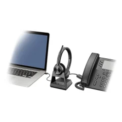 Poly Savi 7320 Wireless Stereo Headset, Over-the-Head, Black (215201-01)