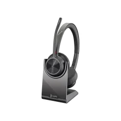 Poly Voyager 4320 MS Bluetooth On Ear Computer Headset, Black and Gray (218476-02)