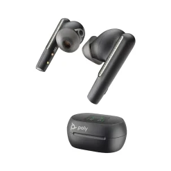 Poly Voyager Free 60+ UC Wireless Noise Cancelling Bluetooth Earbuds, USB-C, MS Certified, Carbon Black (7Y8G4AA)