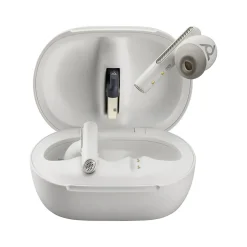 Poly Voyager Free 60+ UC Wireless Noise Cancelling Bluetooth Earbuds, USB-A, MS Certified, White Sand (7Y8G7AA)