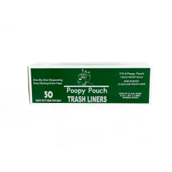 Poopy Pouch Super Heavy 13 gal. Trash Bags, Black, 50 Bags/Box (PP-13-Gal)