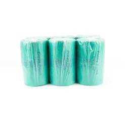 Poopy Pouch Tie-Handle Pet Waste Bags, 14 Mic, Green, 6 Rolls/Case (SD-6-400)