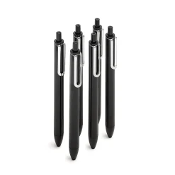 Poppin Black Retractable Gel Luxe Pen, Black Ink, Set of 100 (104509)