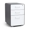 Poppin, 3-Drawer File Cabinet, Charcoal + White (103539)