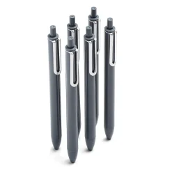 Poppin Luxe Retractable Gel Pen, Medium Point, Black Ink, 6/Pack (104449)