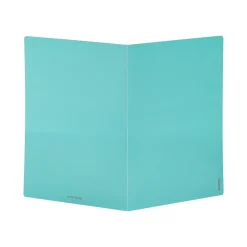 Poppin 2-Pocket Portfolio Folder, Aqua/Light Gray (101931)