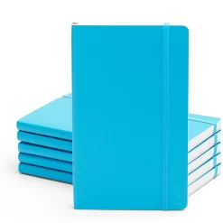 Poppin Professional Notebooks, 5" x 8.25", Wide Ruled, 96 Sheets, Blue, 25/Set (104129)