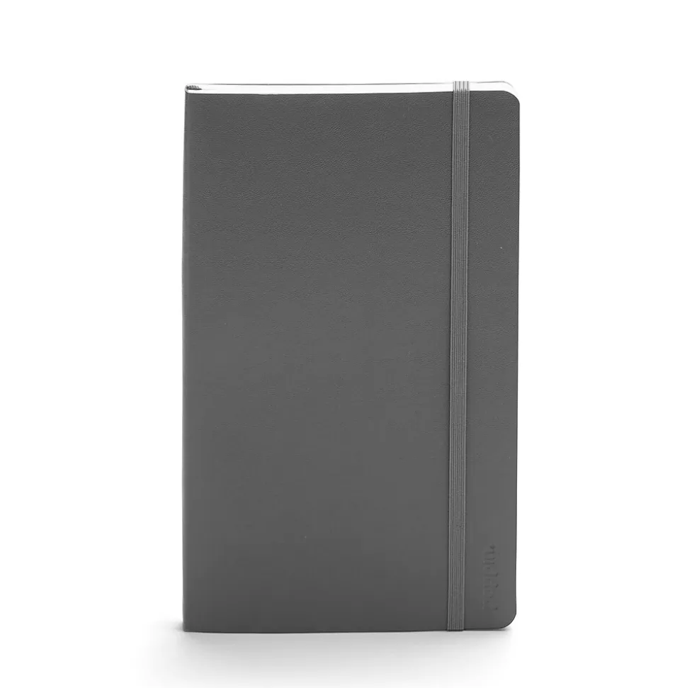 Poppin Professional Notebooks, 5" x 8.25", College Ruled, 96 Sheets, Gray/Silver, 25/Set (104134)