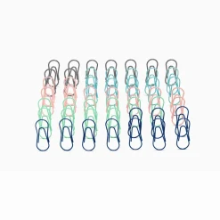 Poppin Standard Paper Clips, Assorted Colors, 50 Clips/Pack (108620)