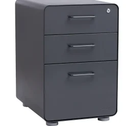Poppin Stow 3 Drawer Vertical File, Charcoal, Letter/Legal, 15.75''W (103536)