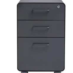 Poppin Stow 3 Drawer Vertical File, Charcoal, Letter/Legal, 15.75''W (103536)