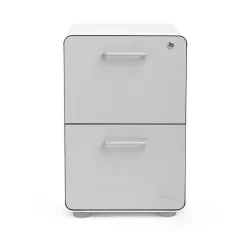 Poppin, Stow 2-Drawer File Cabinet, White & Light Gray (101834)