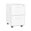 Poppin Stow 2-Drawer Mobile Vertical File Cabinet, Letter/Legal Size, Lockable, 25"H x 15.75"W x 20"D, White (100914)