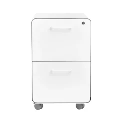 Poppin Stow 2-Drawer Mobile Vertical File Cabinet, Letter/Legal Size, Lockable, 25