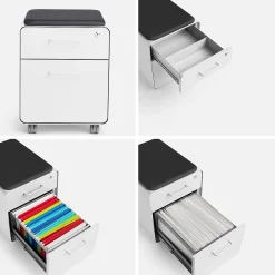 Poppin Stow 2-Drawer Mobile Vertical File Cabinet, Letter/Legal Size, Lockable, 21.5