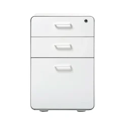 Poppin Stow 3-Drawer Mobile Vertical File Cabinet, Letter/Legal Size, Lockable, 24