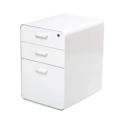 Poppin Stow 3-Drawer Mobile Vertical File Cabinet, Letter/Legal Size, Lockable, 24