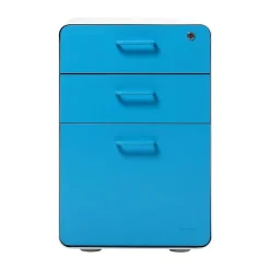 Poppin Stow 3-Drawer Mobile Vertical File Cabinet, Letter/Legal Size, Lockable, 24