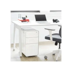 Poppin The Sort-It-Out 3-Drawer Mobile Vertical File Cabinet, Letter/Legal Size, Lockable, 25