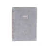 Poppin Velvet Professional Notebooks, 6" x 8.25", Dotted, 40 Sheets, Gray/Silver (106163)