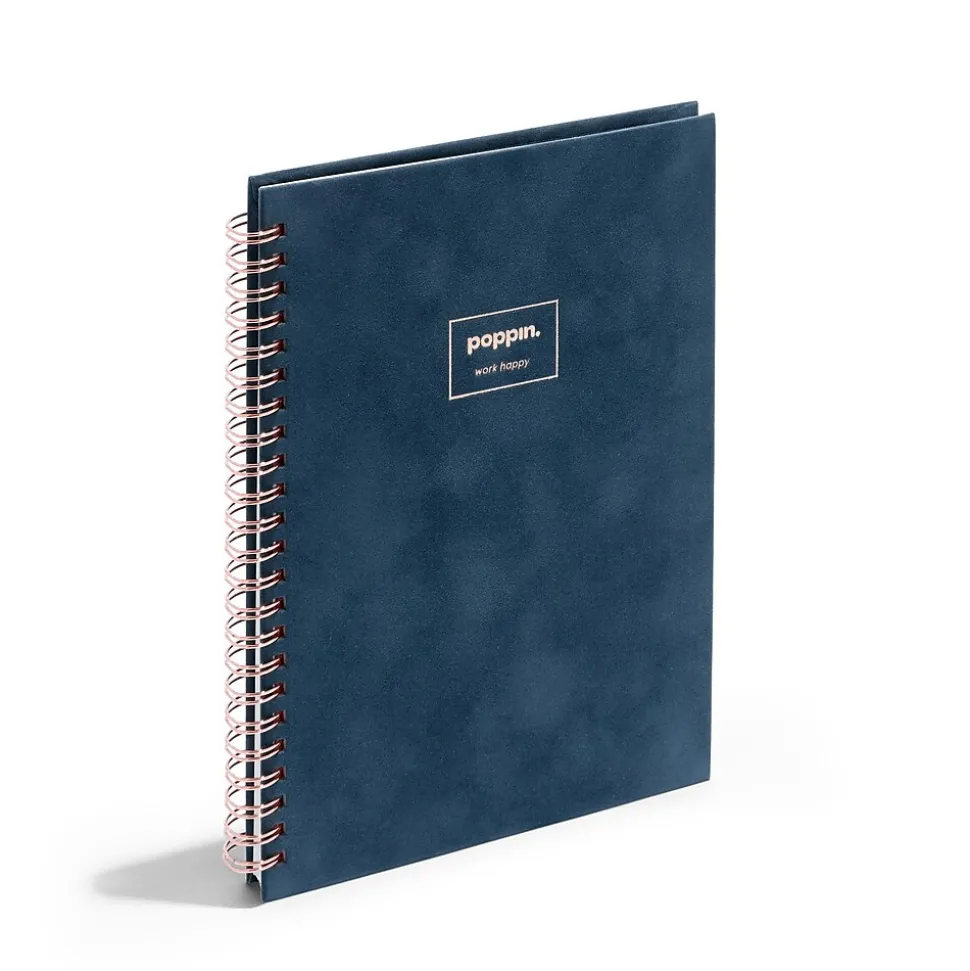 Poppin Velvet 1-Subject Professional Notebooks, 6" x 8.25", Dotted, 40 Sheets, Blue (106162)