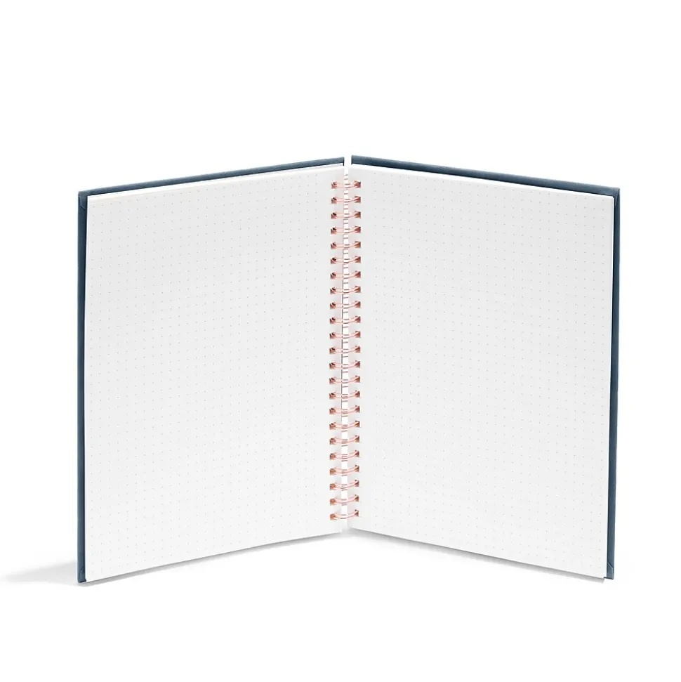 Poppin Velvet 1-Subject Professional Notebooks, 6" x 8.25", Dotted, 40 Sheets, Blue (106162)