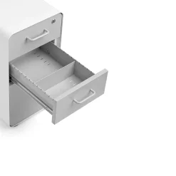 Poppin White + Light Gray Slim Stow 3-Drawer vertical File Cabinet, Light Gray (104668)