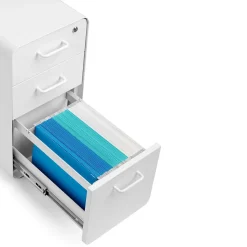 Poppin White Slim Stow 3-Drawer Vertical File Cabinet, White (104667)