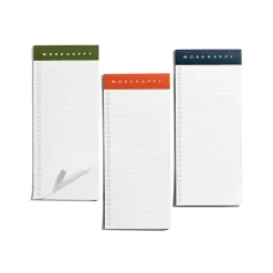 Poppin Work Happy Magnetic List Pads, Lagoon/Clay/Olive, 50 Sheets/Pad, 3 Pads/Pack (106511)