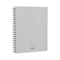 Poppin Work Happy 1-Subject Notebook, 8.5" x 11", Ruled, 40 Sheets, Light Gray (108849)