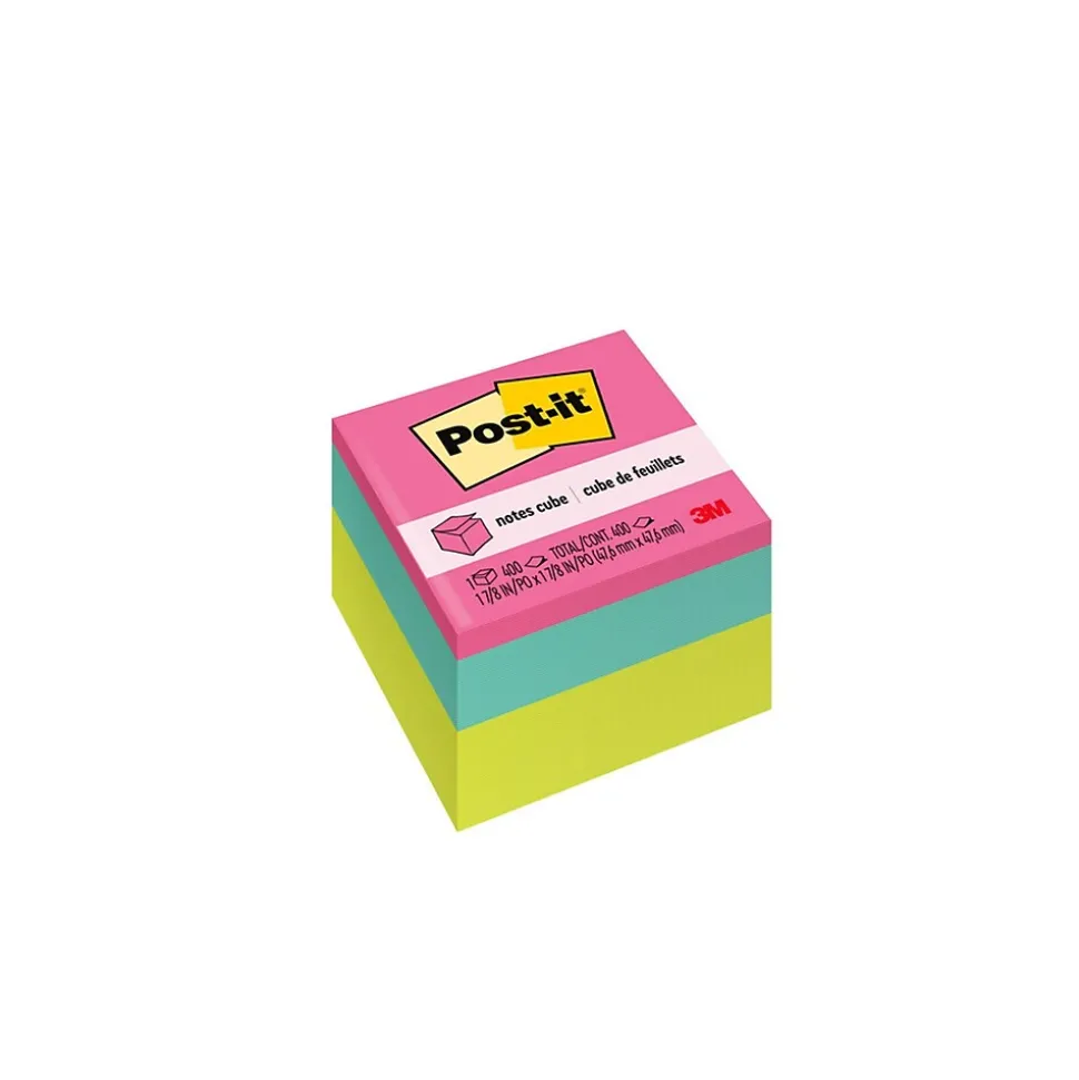 Post-it Bright Colors Notes, 1 7/8" x 1 7/8", Assorted Collection, 400 Sheet/Pad (2051-BRT)