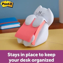 Post-it® Cat Pop-Up Dispenser for 3" x 3" Notes, White (CAT-330)