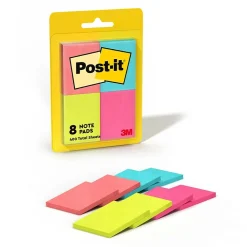 Post-it Notes, 1 3/8" x 1 7/8", Poptimistic Collection, 50 Sheet/Pad, 8 Pads/Pack (653-8AF)