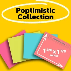 Post-it Notes, 1 3/8" x 1 7/8", Poptimistic Collection, 50 Sheet/Pad, 8 Pads/Pack (653-8AF)
