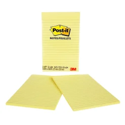 Post-it Notes, 5" x 8", Canary Collection, Lined, 50 Sheet/Pad, 2 Pads/Pack (663-YW)