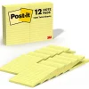 Post-it Notes, 4" x 6", Canary Collection, Lined, 100 Sheet/Pad, 12 Pads/Pack (660YW)
