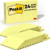 Post-it Notes, 3" x 5", Canary Collection, 90 Sheet/Pad, 24 Pads/Pack (65524VADB)