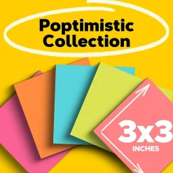 Post-it Notes, 3" x 3", Poptimistic Collection, 100 Sheet/Pad, 18 Pads/Pack (65418CTCP)