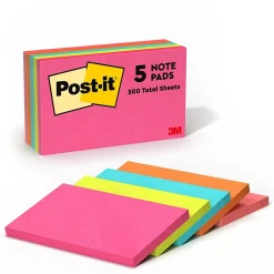 Post-it Notes, 3" x 5", Poptimistic Collection, 100 Sheet/Pad, 5 Pads/Pack (655-5PK)