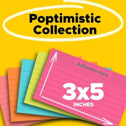 Post-it Notes, 3" x 5", Poptimistic Collection, 100 Sheet/Pad, 5 Pads/Pack (655-5PK)