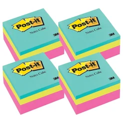 Post-it Notes Combo Pack, 3" x 3", Assorted Collection, 400 Sheet/Pad, 4 Pads/Pack (MMM2027RCR-4)