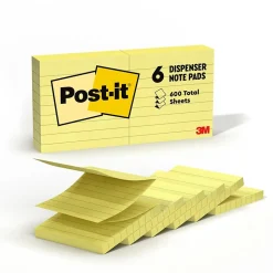 Post-it Pop-up Notes, 3" x 3", Canary Collection, Lined, 100 Sheet/Pad, 6 Pads/Pack (R335)