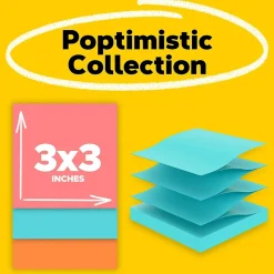 Post-it Pop-up Notes, 3" x 3", Poptimistic Collection, 100 Sheet/Pad, 18 Pads/Pack (R33018CTCP)